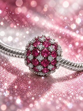 Sparkling Pavé Round Charm